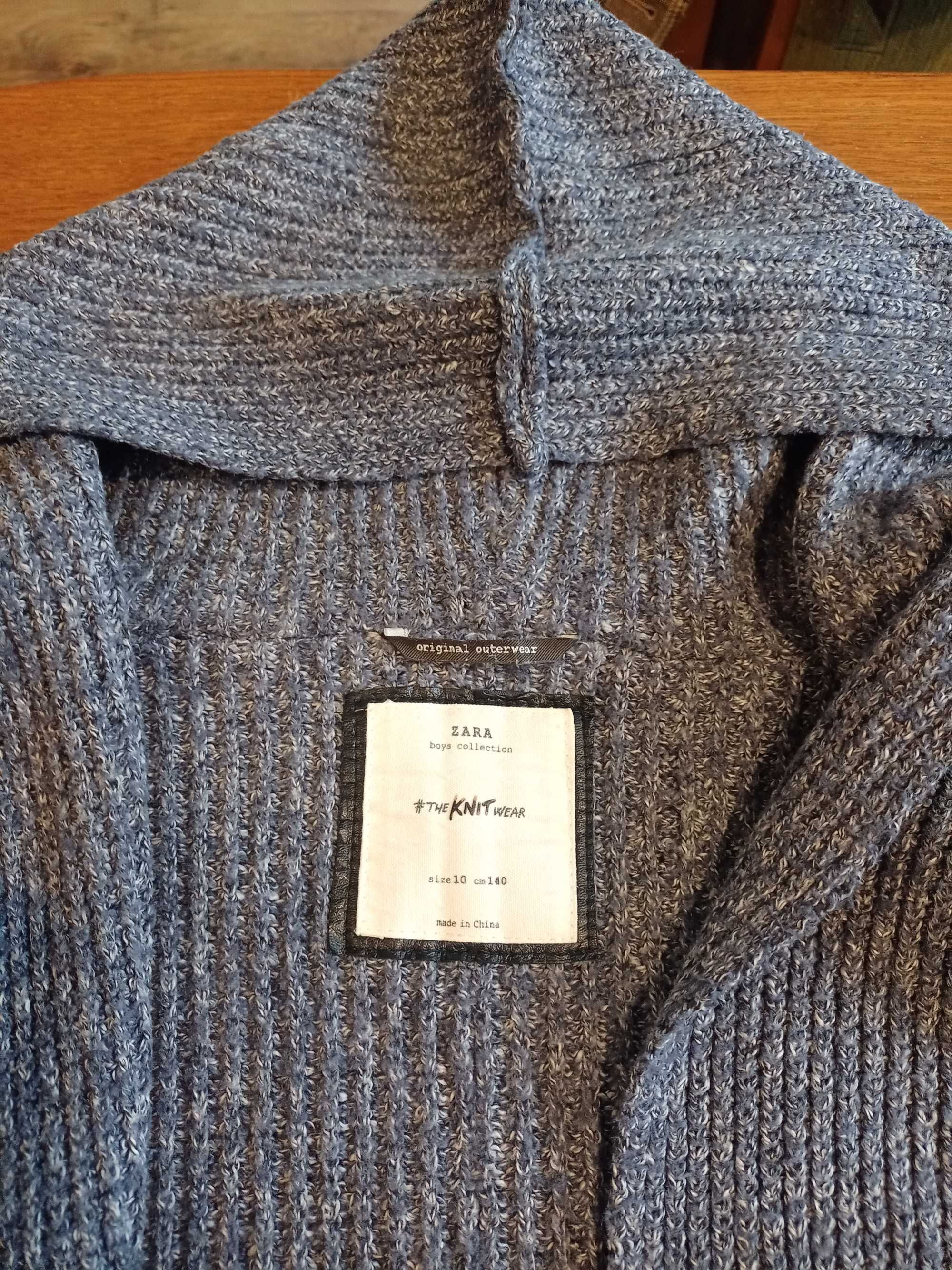 Zara boys szary bluza katana sweter z kapturem #the knit r.140  S.Ż.W.