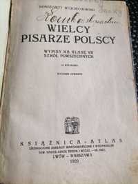 Książki antykwar 1929r-Wielcy pisarze polscy-Konstanty Wojciechowski