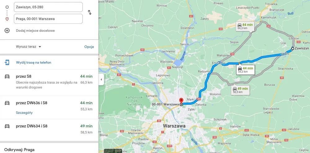 Działka  2109 m² – Zawiszyn, 3 min od rzeki Liwiec, 50 min od Warszawy