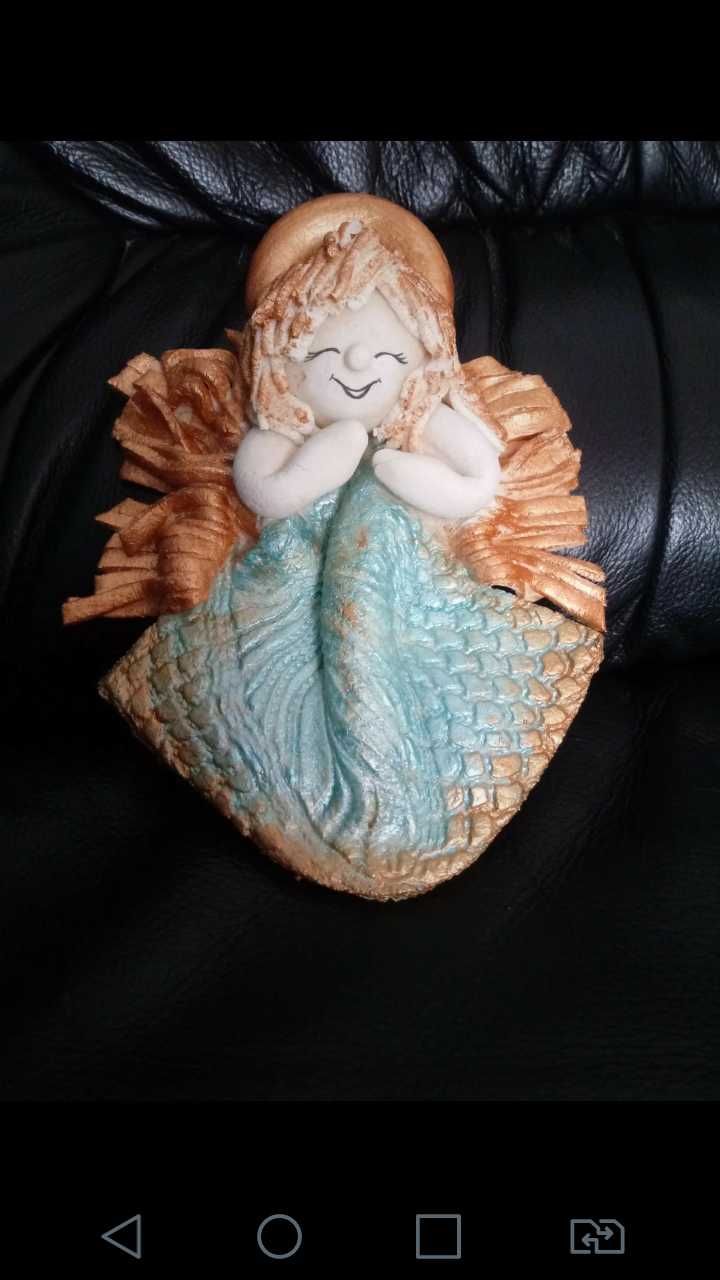 Prezent aniołek ręczna robota decoupage