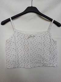 Bluzka crop top w kwiatki cottagecore coquette lolita