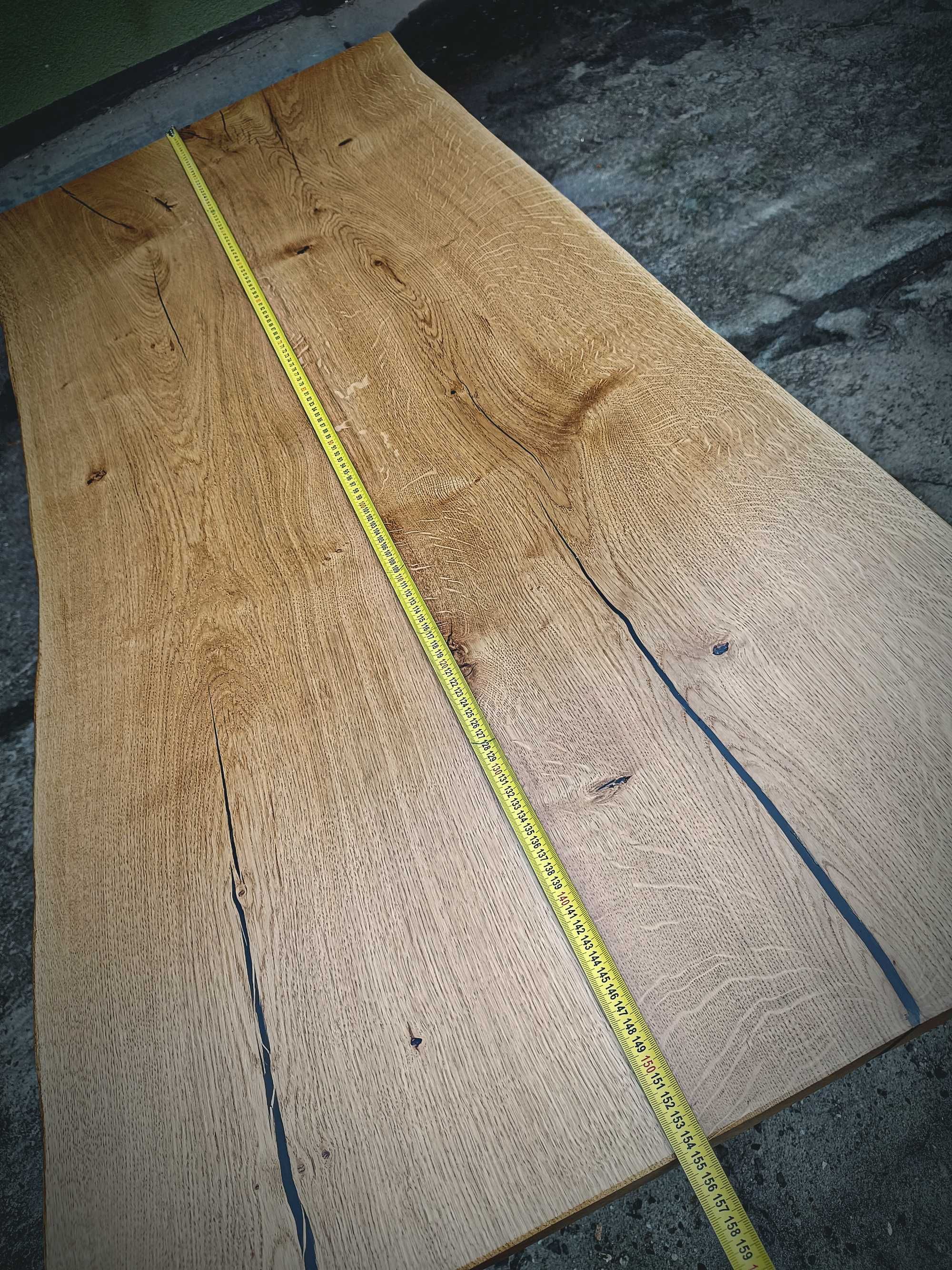 Blat dębowy dekoracyjny 154x71 Live Edge  styl rustykalny
