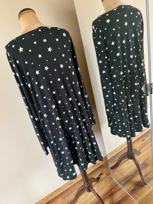 48 50 f&f sukienka 7/8 maxi dluga gwiazda star oversize xxl +size