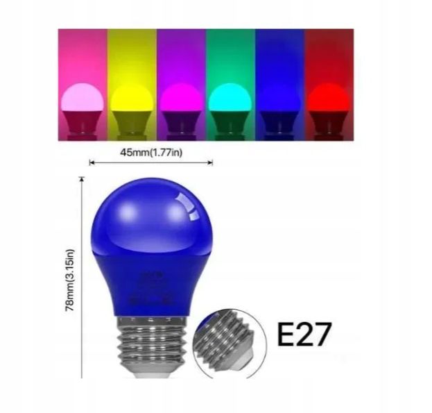 Żarówki LED Wielokolorowe Dekoracja Imprezowa Oświetlenie 5W 6 Sztuk