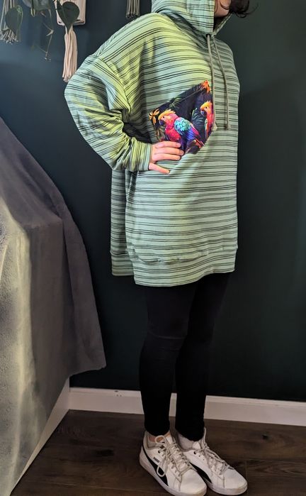 Auri&Lili NOWA ciepła dresowa bluza OVERSIZE z kapturem M L