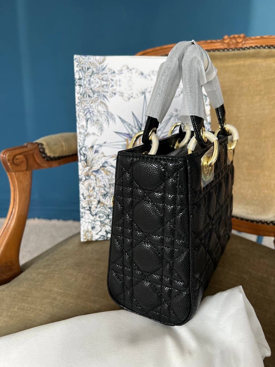 Dior Lady D-lite black (caviar) нова сумочка