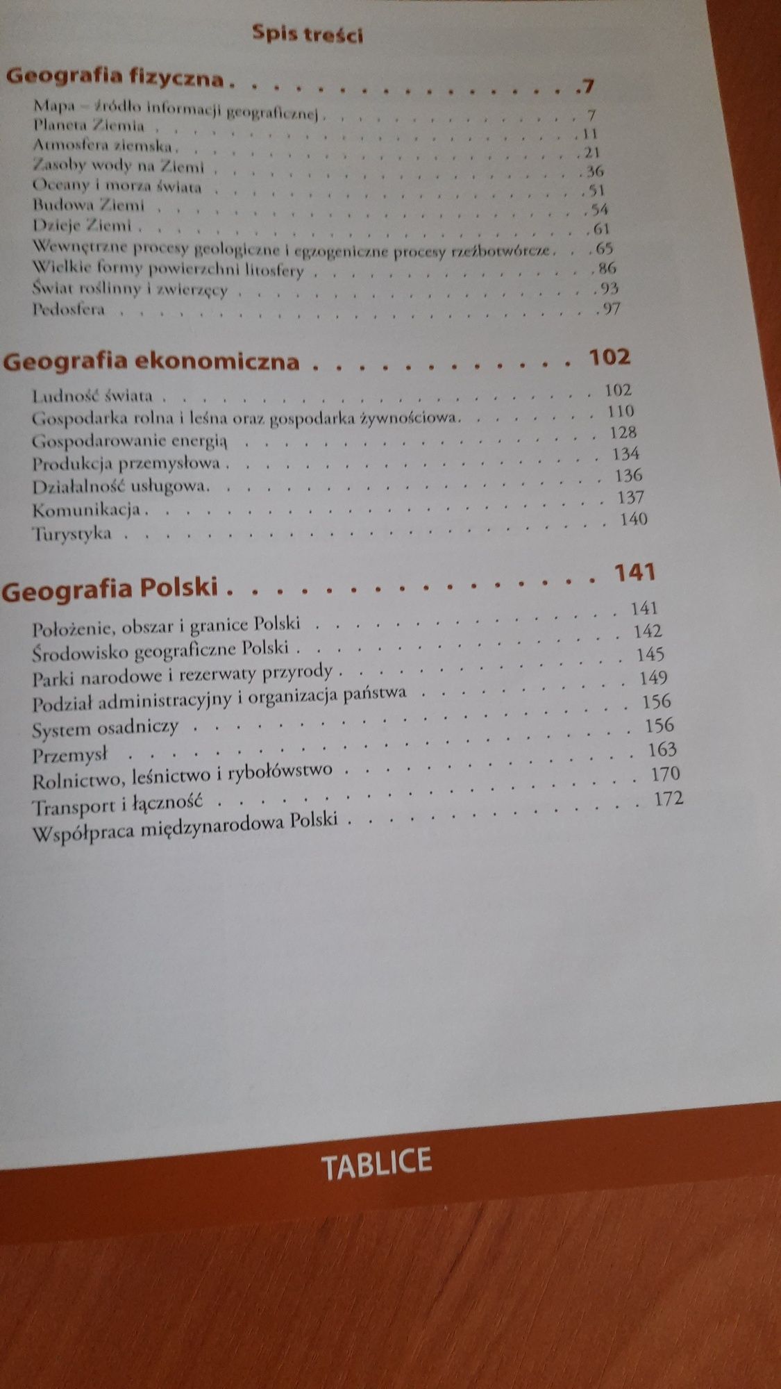 Tablice geografia. Wydawnictwo: Wiedza.