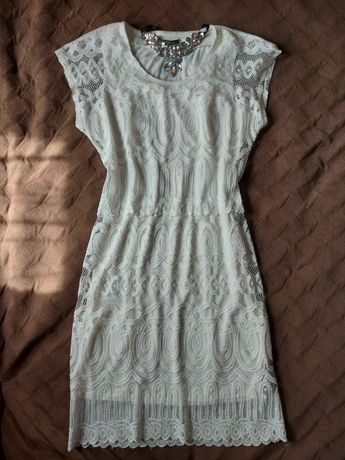 Красиве біле, кремове плаття Jannel 48 розмір