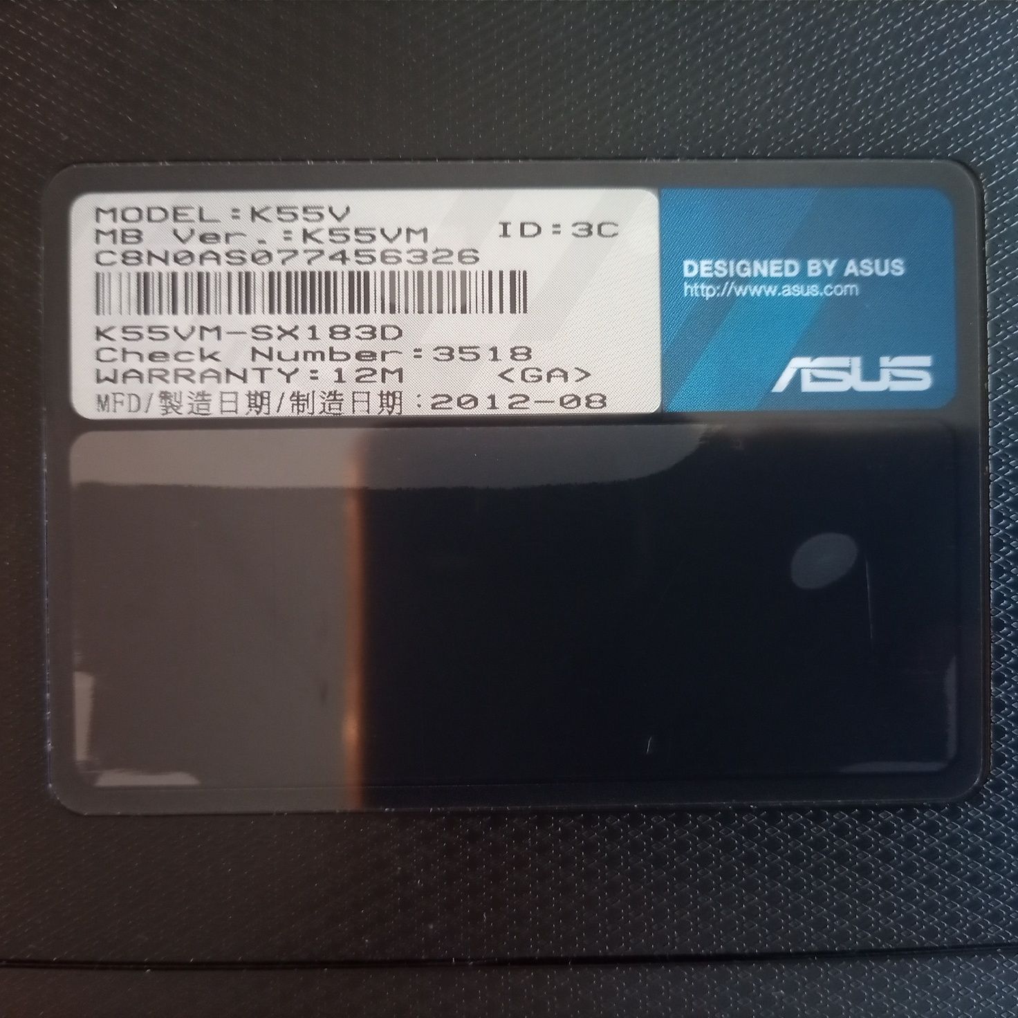 Продам ноутбук Asus K55V