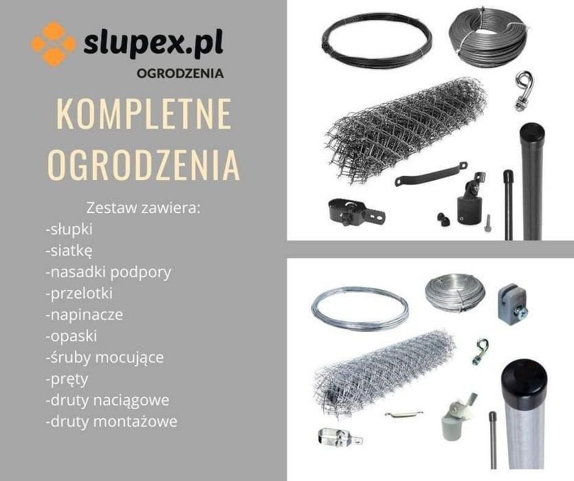 Drut kolczasty - 100mb słupki panele siatka