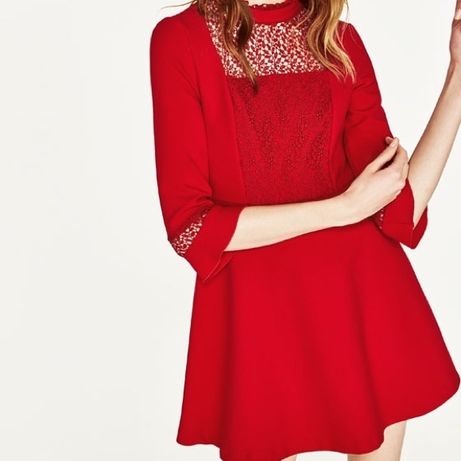 Zara sukienka czerwona kloszowana jak nowa elegancka m