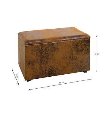 pufa skrzynia z funkcją przechowywania HAKU vintage brown 65cm NOWA