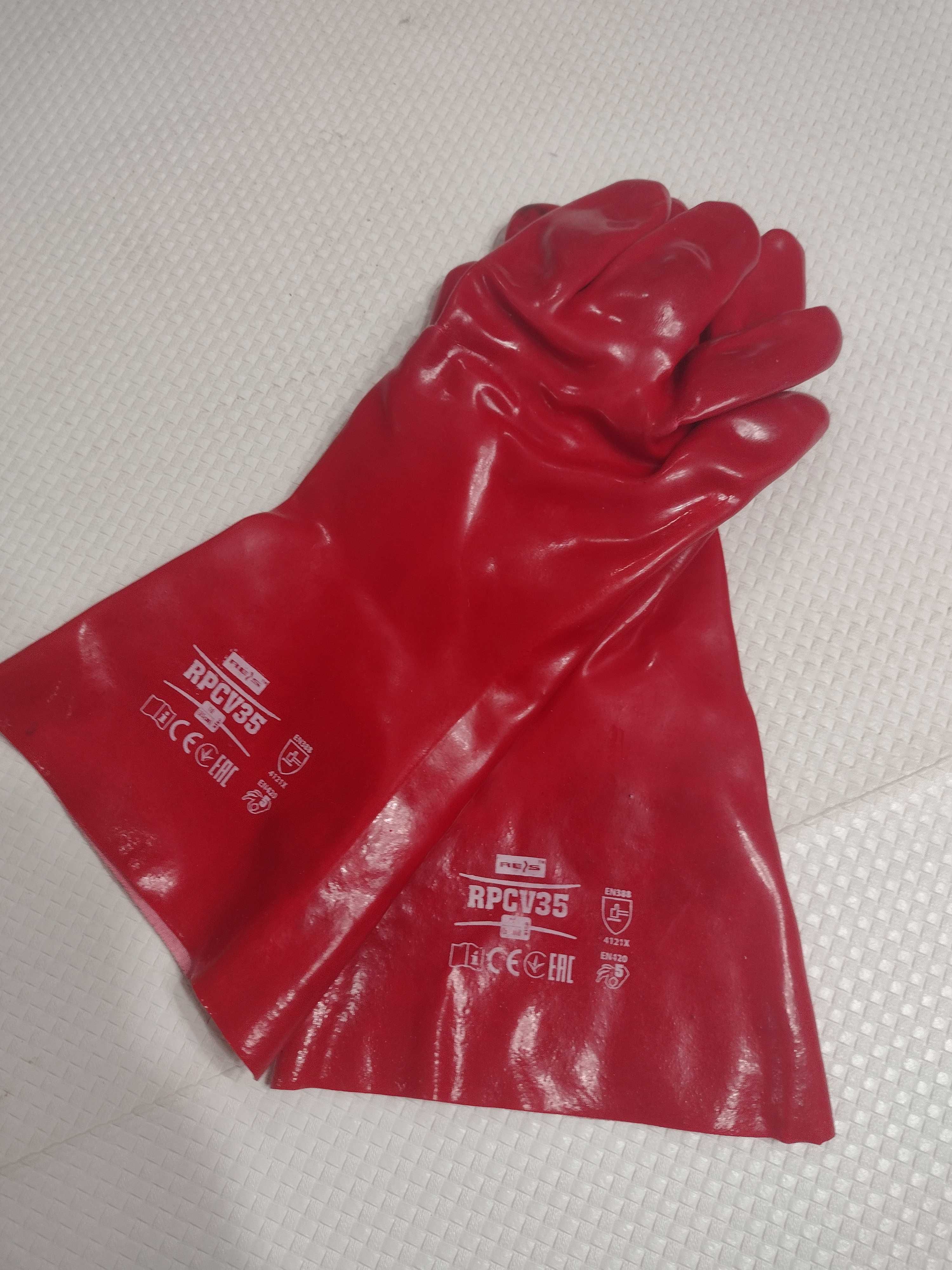 Rękawice gumowe rpcv35 czerwone
