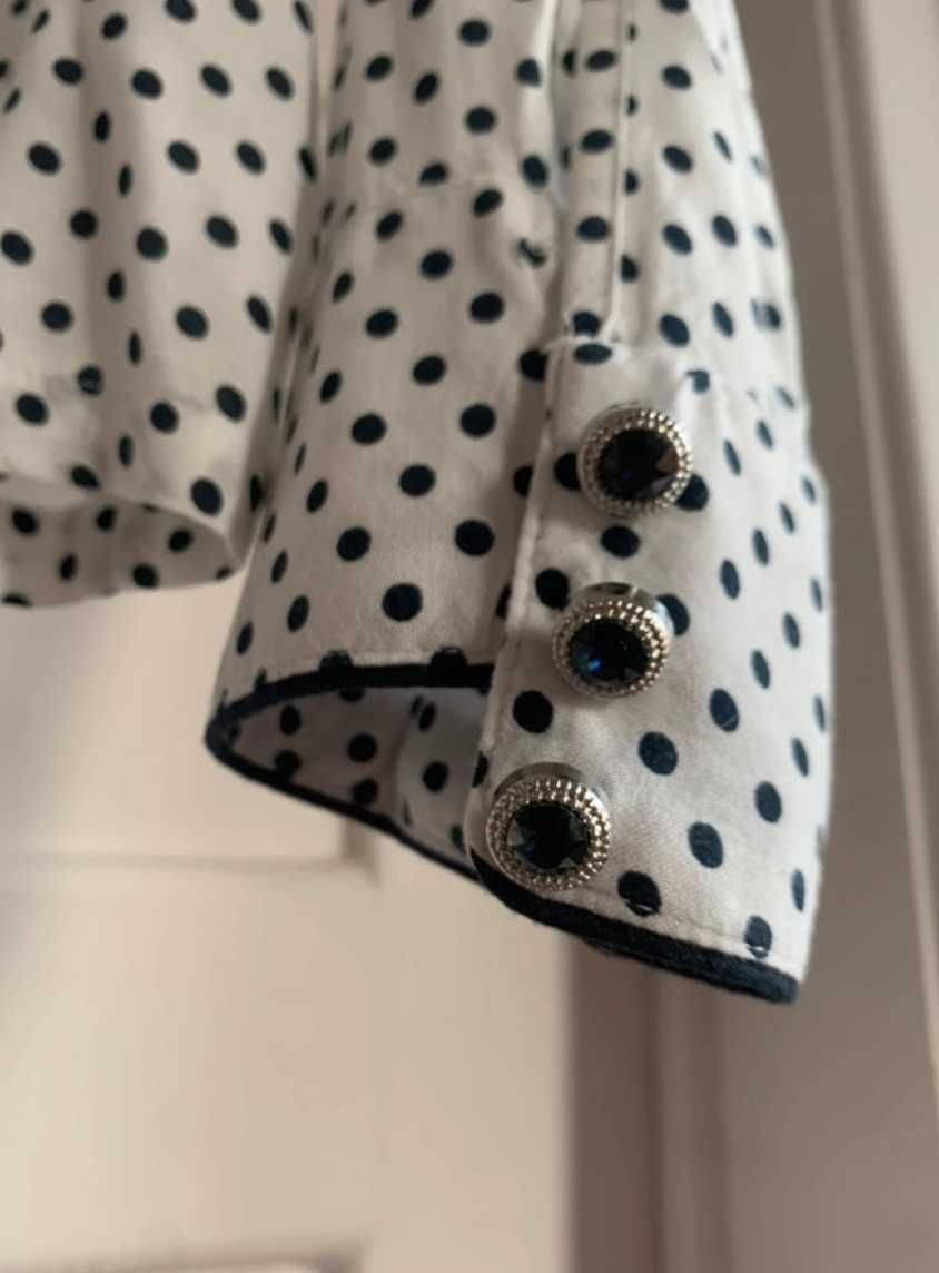 Camisa azul e branca bolinhas, Anne Weyburn by La Redoute  T44