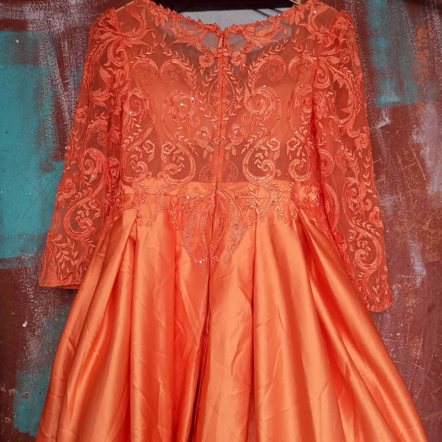 Вечернее-Свадебное платье JJ's House, оранжевое р.48 наш