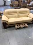 Kremowa Sofa 3-osobowa 215 x 90 x 88, skóra, outlet, -%, okazja!