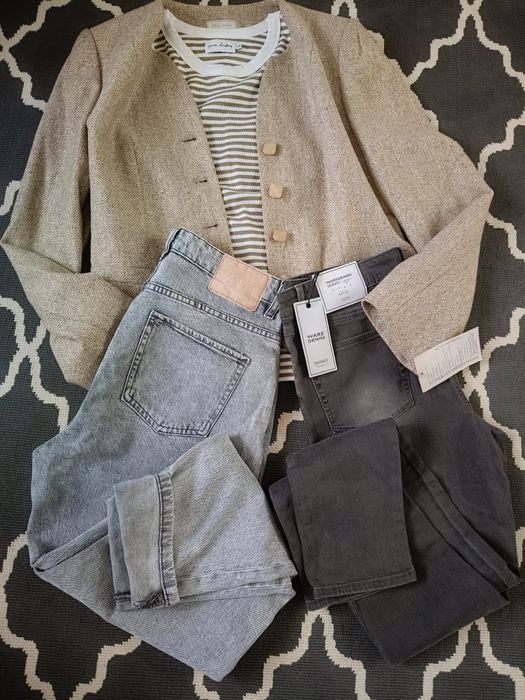 4 szt Zestaw Ubrań rozm 40/L Marynarka WełnaNowa Spodnie Zara