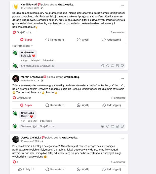 Lekcje gry na gitarze, basie, akustyku. ENG avail.