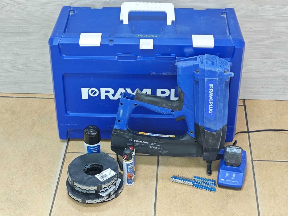 Osadzak gazowy Rawlplug SC40II do betonu i stali - komplet walizka aku