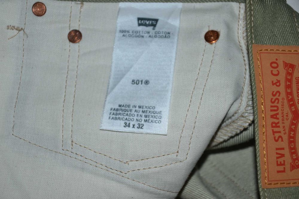 LEVIS 501 Shrink to Fit Nowe Spodnie Męskie W34 L32 Dżinsy Oryginalne