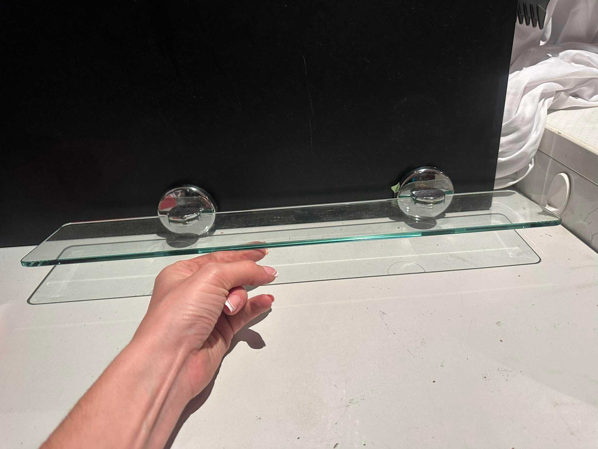 Półka łazienkowa szklana 50cm