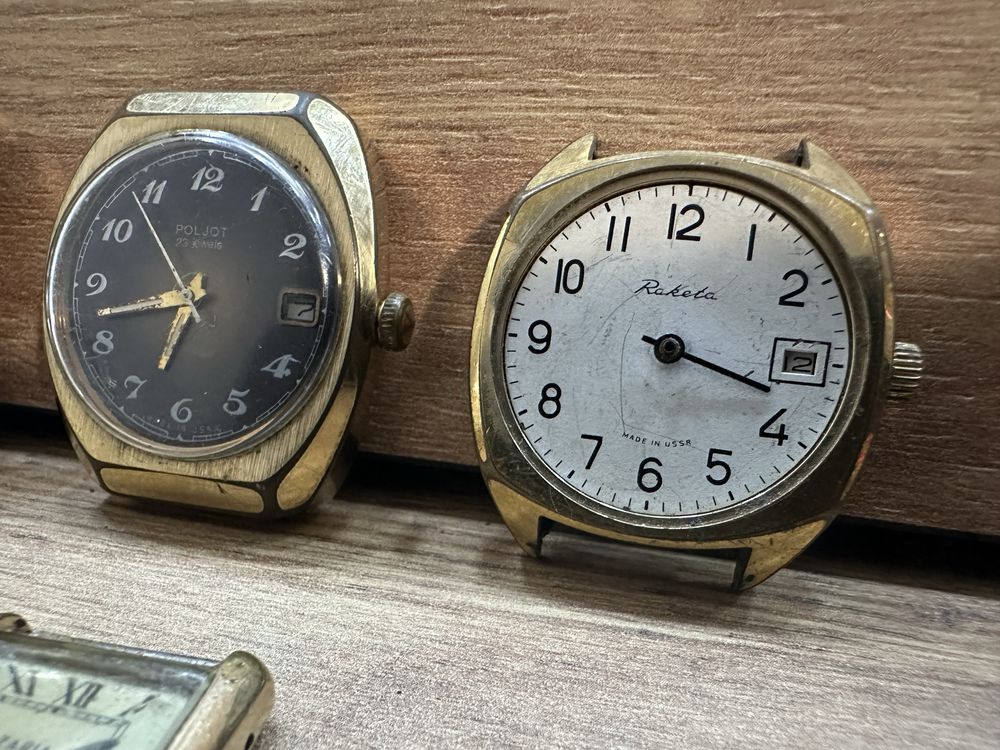 7 x zegarek pozałacany w tym poljot automatic Vostock slava , rakieta