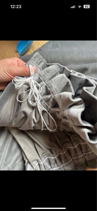 Zaslony gotowe welurowe szare