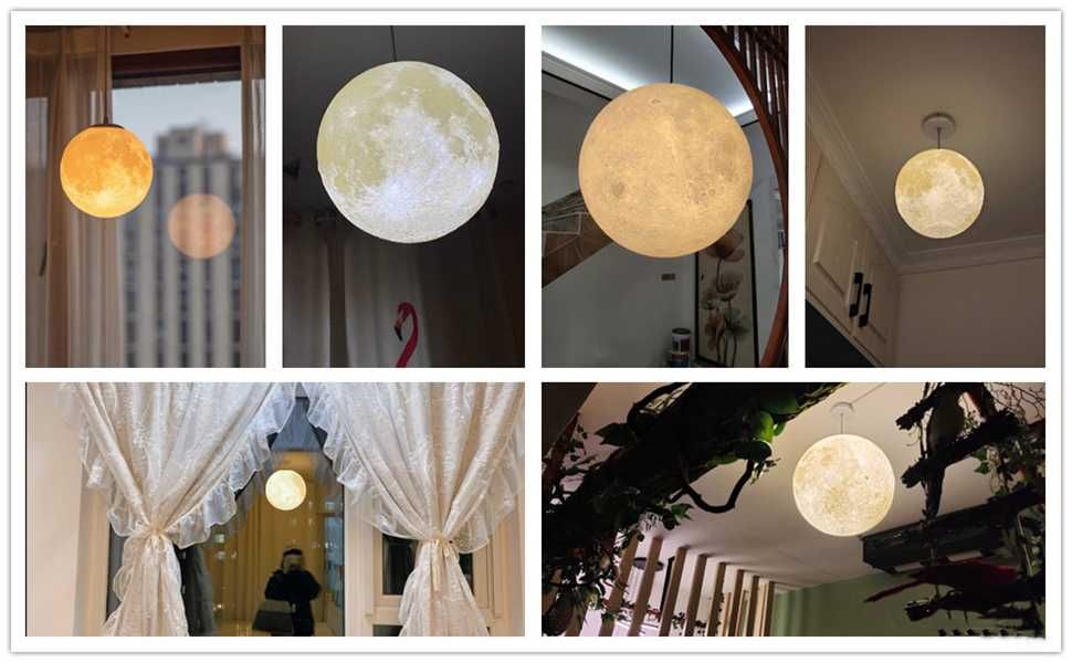 Candeeiro de tecto suspenso em formato de lua [VÁRIOS TAMANHOS] - NOVO
