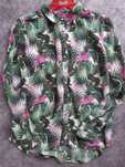 Koszula zwiewna mgiełka floral tropical zielona róż L XL