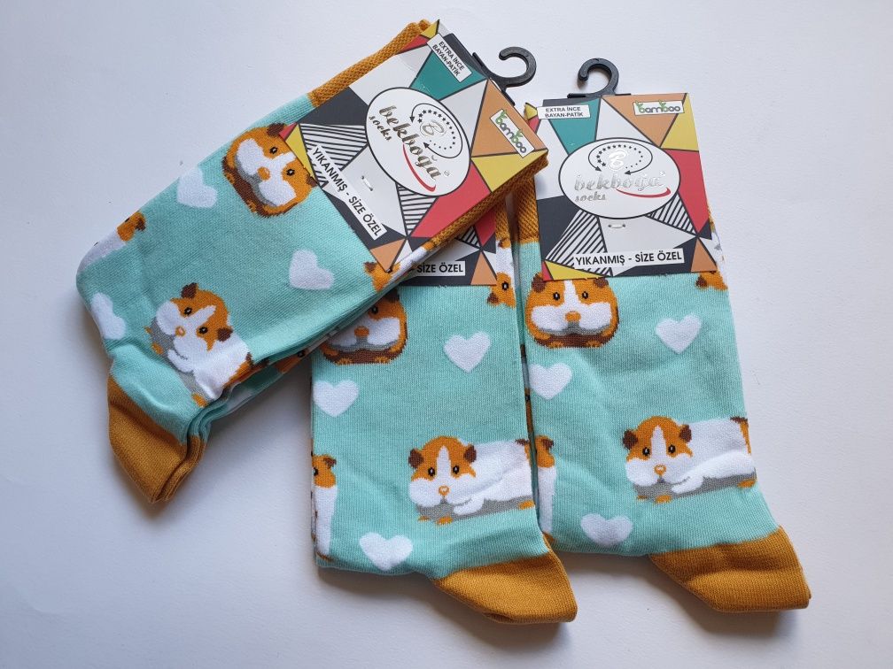 3 pary Kolorowe skarpetki Crazy socks w Chomiki rozmiar 40-43