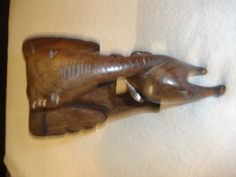 Єксклюзивна Фігура слона зі слоненям із жовтої намібійскій деревини