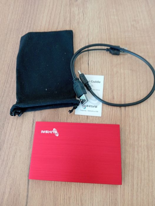 SUHSAI Dysk Zewnętrzny 120GB USB 2.0 Szybki Transfer Danych Czerwony