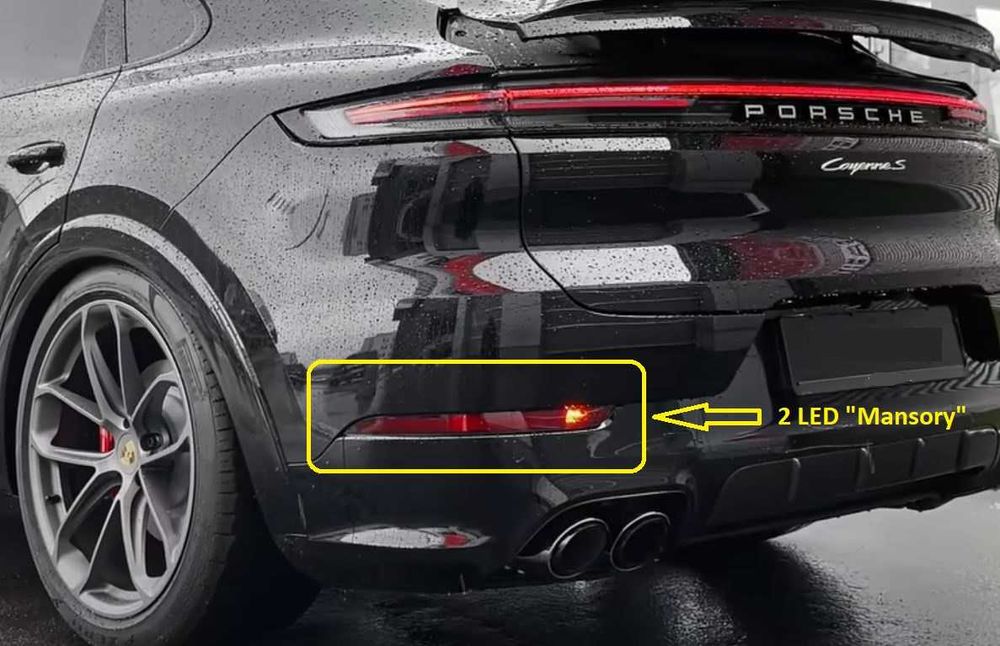 Задний отражатель LED в бампер PORSCHE CAYENNE и другие модели Mansory