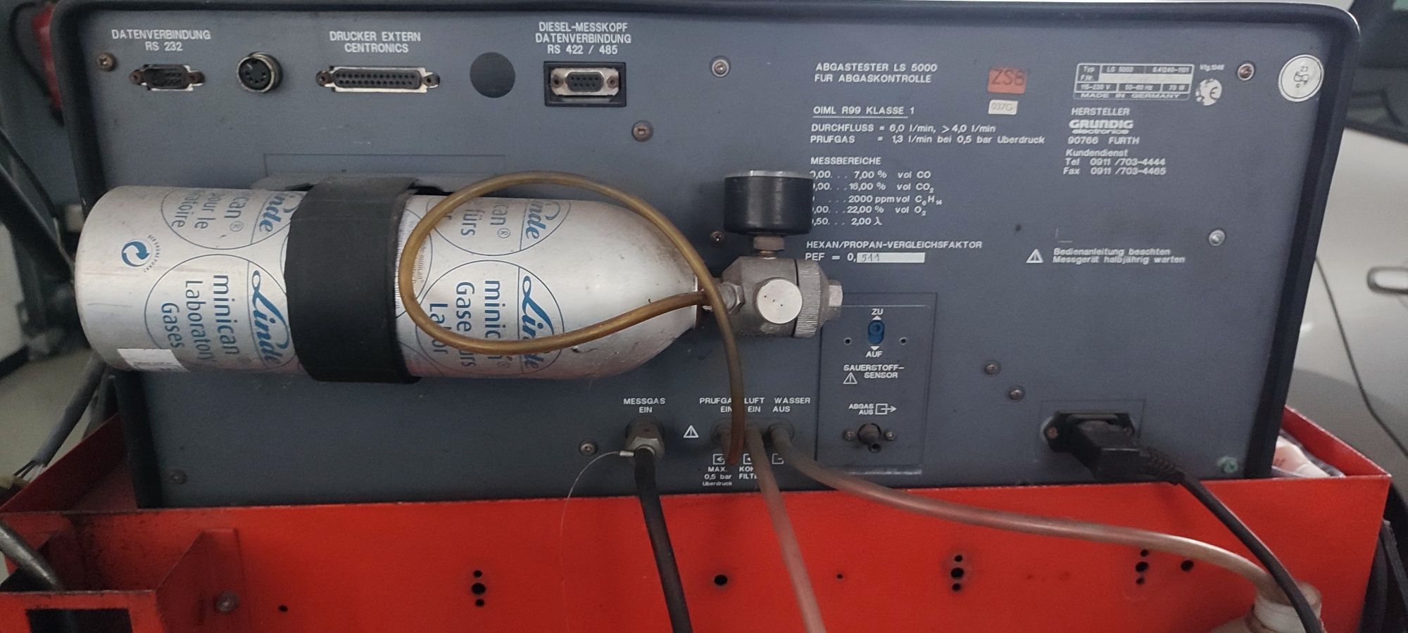 Analizador de gases usado para peças