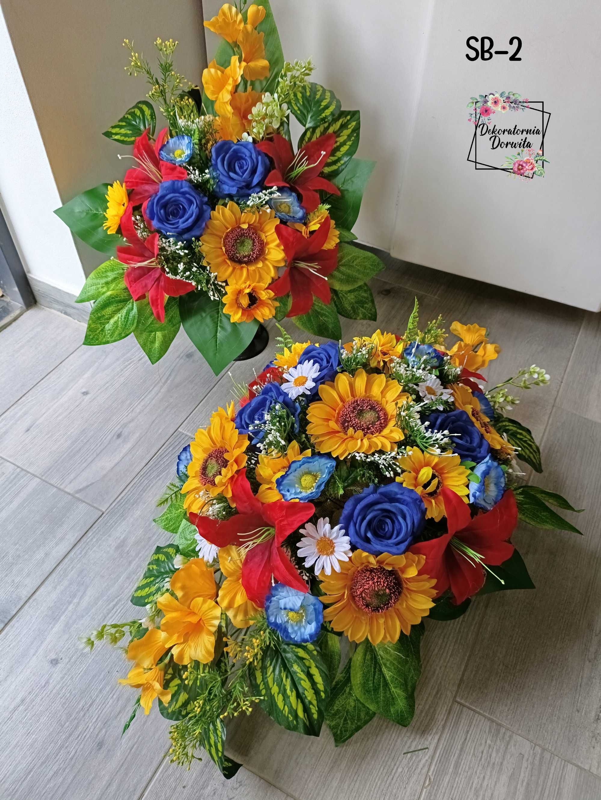 kompozycje kwiatowe  dekoracje nagrobne wiązanka bukiet zestaw beton