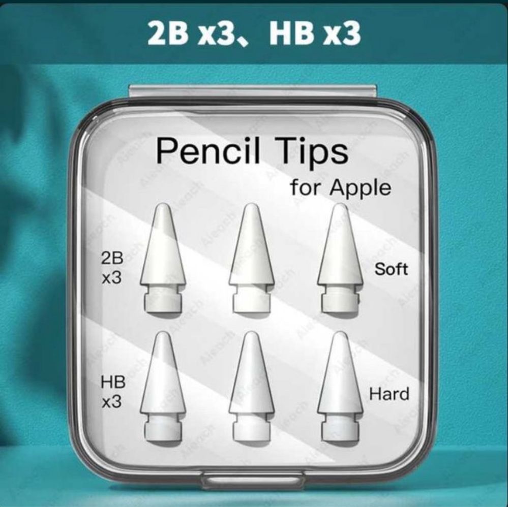 6x końcówki Apple Pencil 1 2 Tips HB 2B 6szt. Nowe