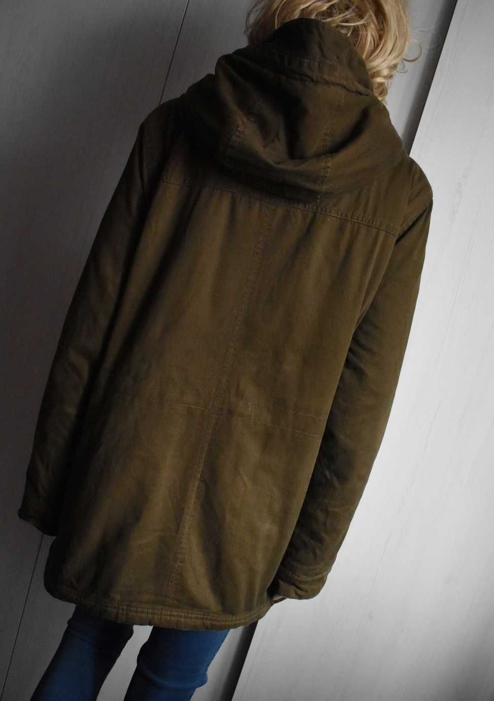 Kurtka zimowa 3XL 46 parka ocieplana płaszcz z kapturem bawełniana