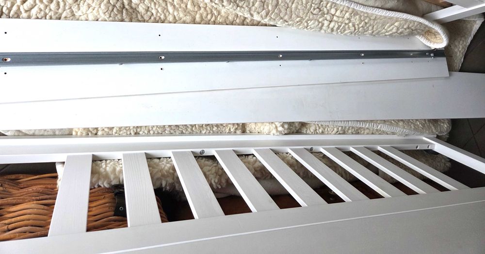 Ikea Hemnes-łóżko podwójne,białe160x200, stelaż-belka metalowa gratis!