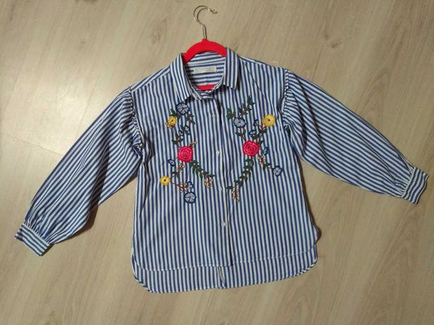Красивая блузка с вышивкой Zara Зара для девочки 9-10 лет
