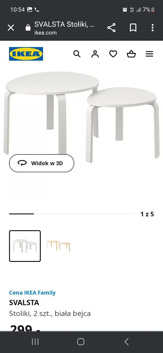 Biały stolik owal Ikea SVALSTA