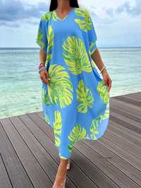 Narzutka plażowa- pareo - sukienka wzór Gucci