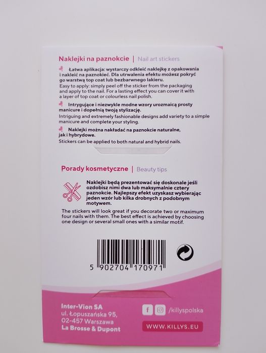 naklejki do zdobienia paznokci KillyS Salon Results o numerze 097