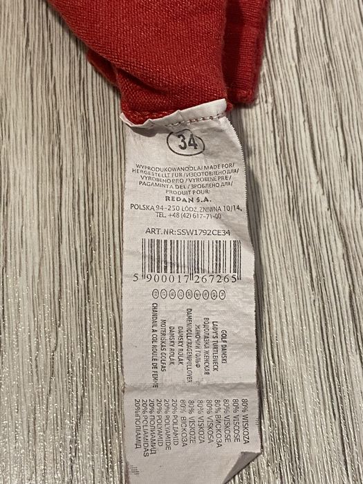 Czerwony golf/sweter z kołnierzykiem Top secret woman