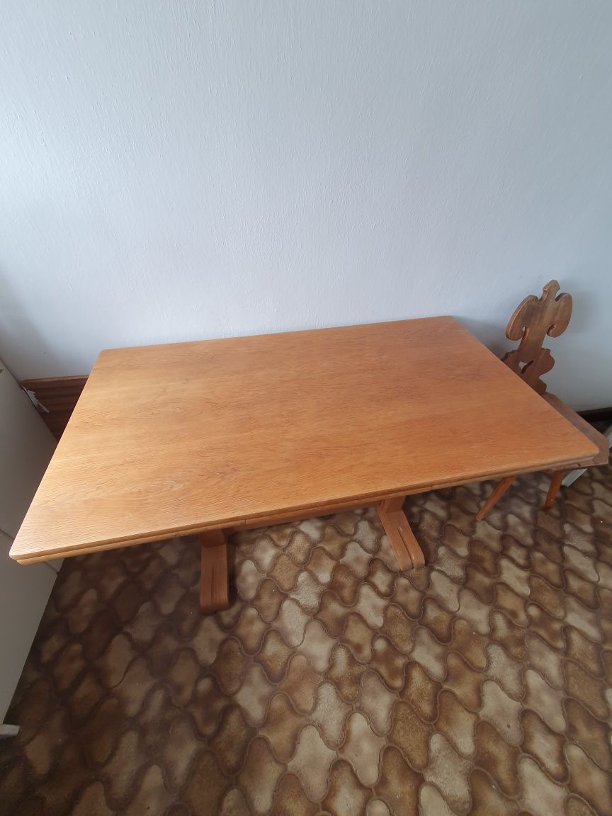 Stolik duży dębowy kawowy kuchenny