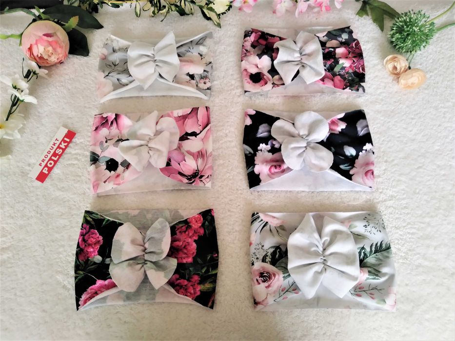 Opaski dla dziewczynek -- 3szt. -- wiązane -- przeplatane -- turbanowe