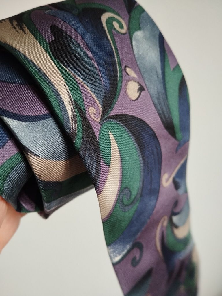 Krawat jedwabny 100% silk kolorowy, lila 9cm Da Vinci