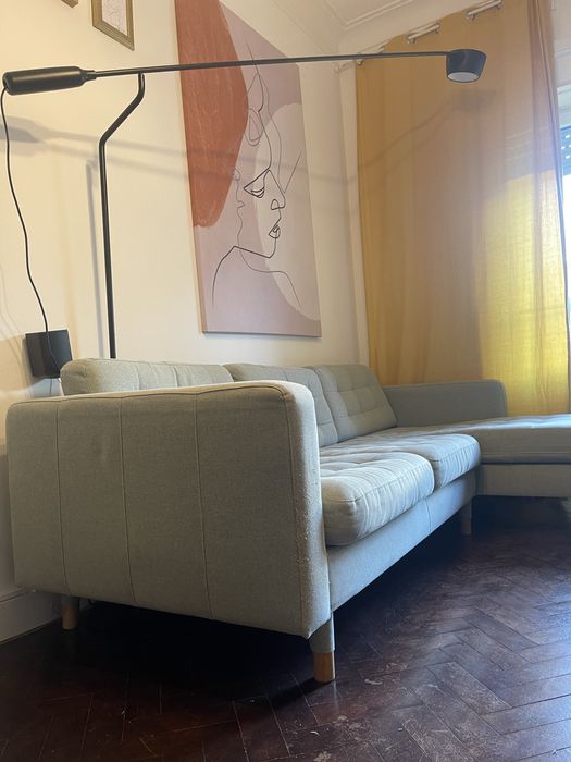 Sofá IKEA Landskrona Verde com Chaise Longue