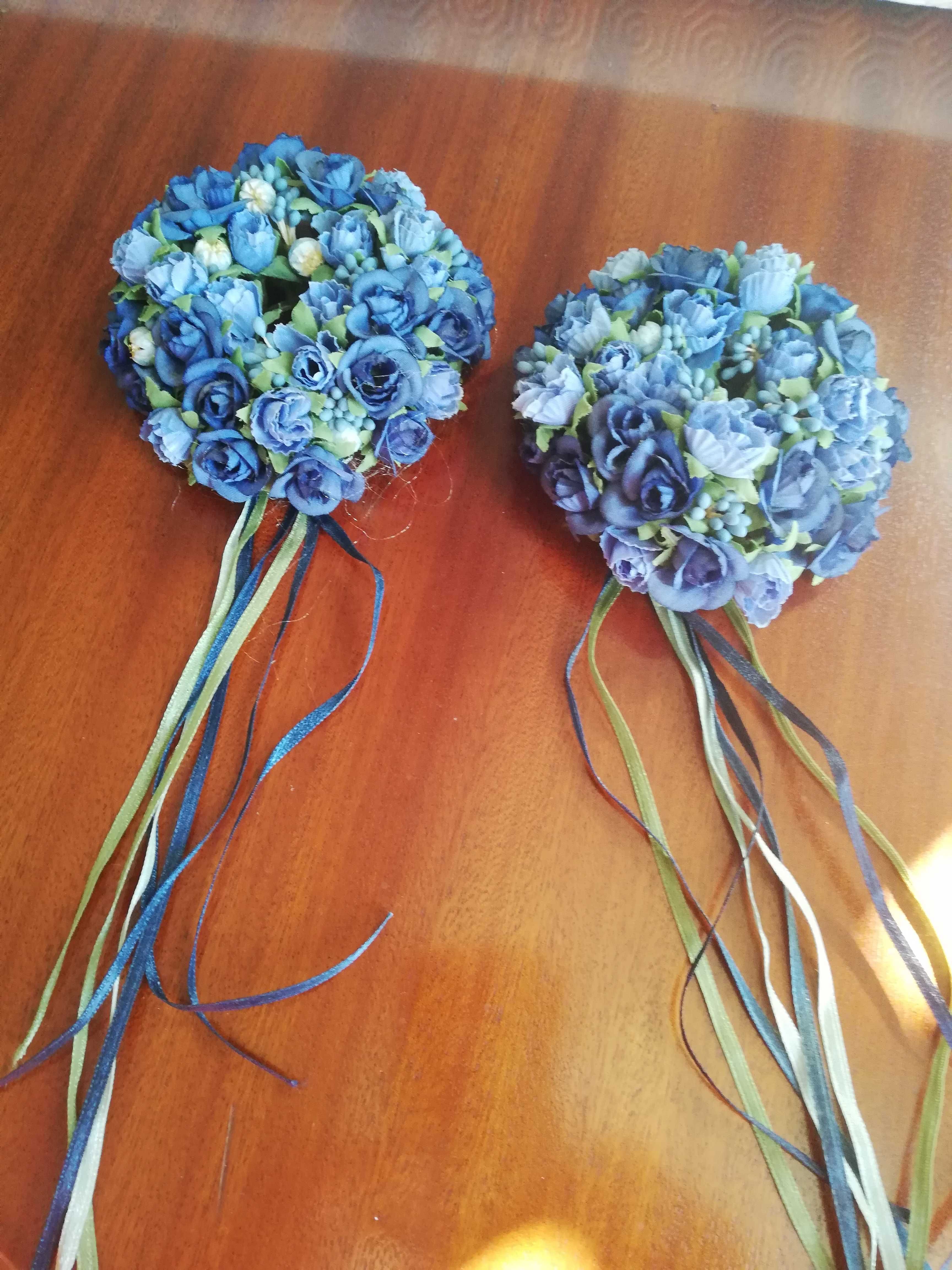 Flores para velas em azul ecomo novas