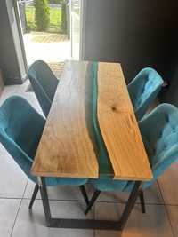 Stół drewniany z żywicą epoksydową 140x 60cm
