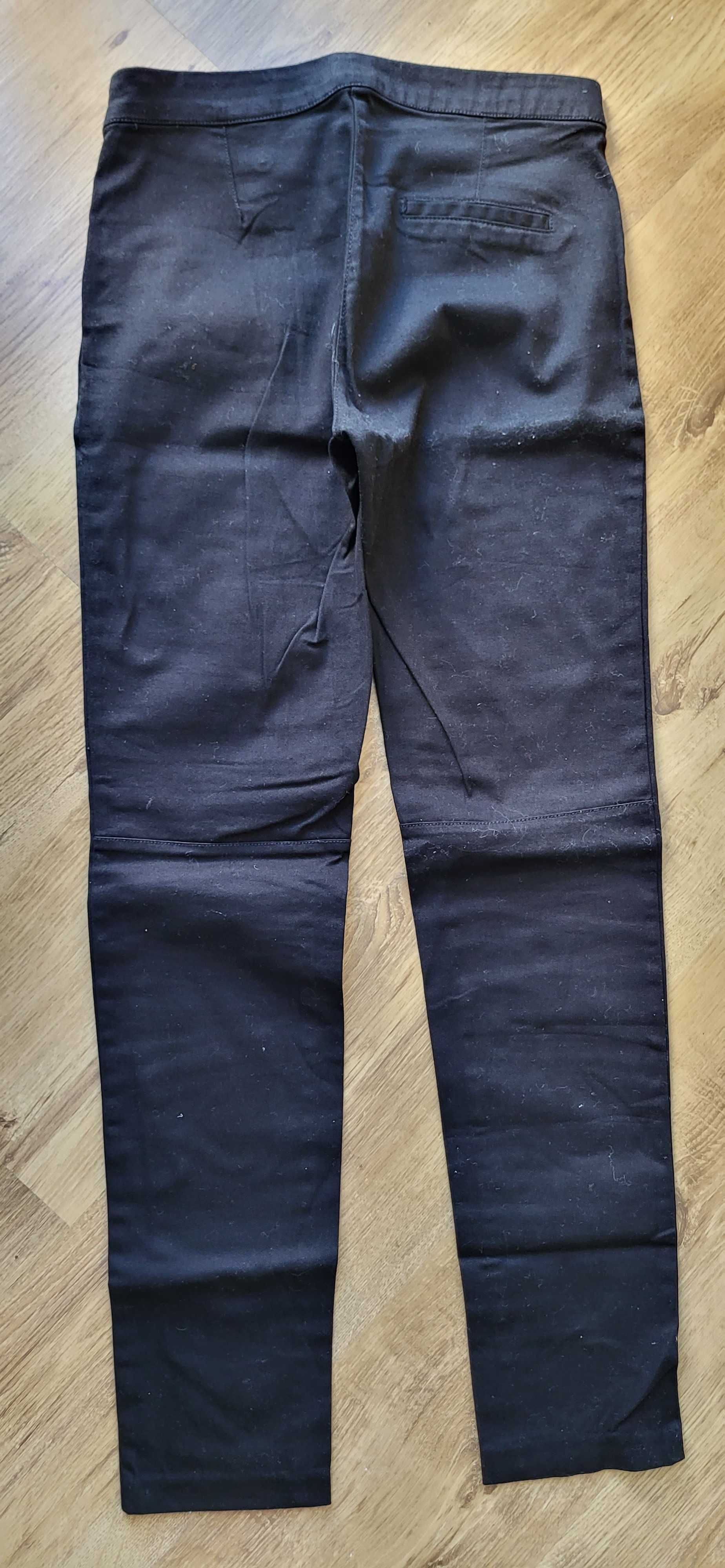 Spodnie H&M czarne r 36 z zamkiem z lewej strony